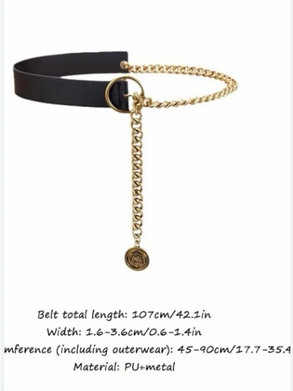 Gold Chain and Black PU Wrap Belt☑️